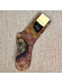 Gucci Print Lurex GG Short Socks Pink/Gold 2019