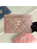 Chanel Iridescent Quilted Grained Calfskin Classic Card Holder AP0306 Beige