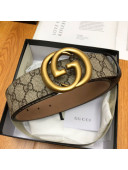 Gucci GG Canvas Belt 38mm with Interlocking G Buckle Beige 