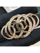 Chanel Crystal Circle Wrap Brooch Gold/Crystal White 2019