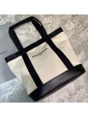 Balenciaga Men's Navy Canvas Tote Bag White 2021