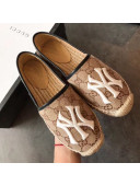 Gucci NY GG Canvas Flat Espadrilles Dark Beige 2019