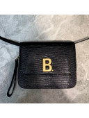 Balenciaga B. Small Crossbody Bag in Lizard Embossed Leather 92951 Black 2021