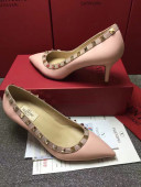 Valentino Rockstud Matte Lambskin Pumps 6.5cm Pink 2021