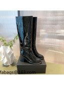 Chanel Patent Leather High Boots 7cm G38172 Black 2021  