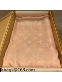 Louis Vuitton Monogram Silk and Wool Sqaure Scarf 140x140cm Light Pink 2021 21100703