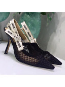 Dior J'Adior Slingback Fishnet Pump With 9.5cm Heel Black 2020