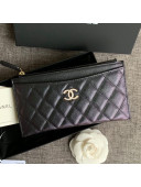 Chanel Iridescent Grained Calfskin Pouch Black 2019