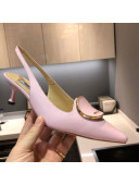 Prada Calfskin Slingback Pumps 5.5cm Light Pink 2021