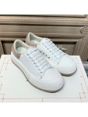 Alexander Mcqueen Deck Silky Calfskin Lace Up Sneakers White/Khaki 2020 (For Women and Men)