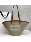 Celine Medium Couffin Shopping Bag in Grey Textile 2021