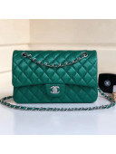 Chanel Quilting Pearl Caviar Calfskin Medium Classic Double Flap Bag Green 2018