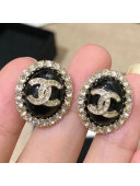 Chanel Resin Stone Stud Earrings AB4373 Black 2020