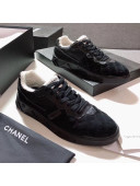 Chanel Quilted Suede Low-top Sneakers G35190 Black 2019