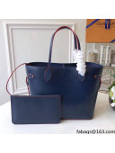 Louis Vuitton Epi Grained Leather Neverfull MM Tote Bag M54185 Blue 2021