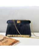 Fendi Peekaboo I See U Pochette Chain Bag with Fringes Black 2021