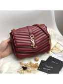 Saint Laurent Sulpice Small in Matelasse Lambskin 532662 Burgundy 2019