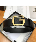 Gucci Calfskin Belt 38mm with Single G Buckle Black/Gold 2019