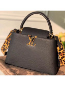 Louis Vuitton Capucines PM in Leopardskin Print and Taurillon Leather M57215 Black 2020