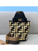 Fendi Guitar Mini Raffia Bag Black/Beige 2021