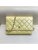 Chanel Iridescent Grained Calfskin Wallet on Chain WOC AP0315 Yellow 2019