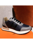 Hermes Avantage Leather Sneakers Black/Grey 2021 02 (For Women and Men)