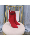 Balmain Knit Ankle Boots Red 2021 120401