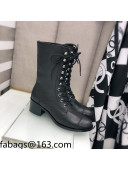 Chanel Nappa Leather Lace-ups Boots 4.5cm Black 2021 