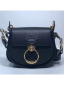 Chloe Small Tess Bag in Shiny & Suede Calfskin Black 2018