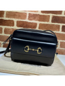 Gucci Horsebit 1955 GG Leather Small Shoulder Bag 645454 Black 2020