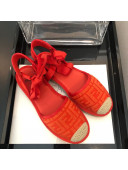 Fendi FF Laces Flat Espadrilles Orange 2020