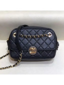 Chanel Grained Calfskin Round CC Metal Camera Bag AS6066 Black 2019