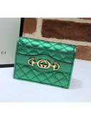 Gucci Laminated Leather Card Case 536353 Green