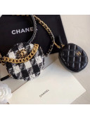 Chanel 19 Tweed Clutch with Chain & Coin Purse AP0986 Black/White 02 2019