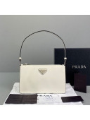 Prada Brushed Leather Mini Bag 1BC155 White 2021