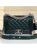 Chanel Vintage Quilted Leather Small Boy Flap Bag Green 2019