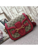 Gucci GG Canvas Small Horsebit Shoulder Bag 384821 Red 2019