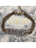 Dior J'Adior Crystal Chain Bracelet Aged Gold/Crystal White 2019