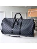 Louis Vuitton Men's Keepall Bandouliere 50 Damier Graphite Canvas N41413