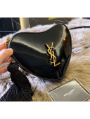 Saint Laurent Monogram Heart Cross Body Bag in Smooth Leather 540694 Black 2018