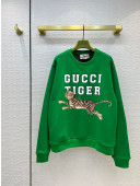 Gucci Tiger Interlocking G Sweatshirt Green 2022 31