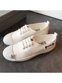 Chanel Fabric CC Logo Patch Sneakers White 2019