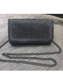 Stella McCartney Falabella Cross Body Bag 22cm with Diamond-cut Deep Grey 2018