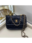 Chanel Quilted Lambskin Mini Flap Bag with Metal Button AP1664 Black 2020