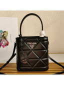 Prada Spectrum Quilted Leather Bucket Bag 1BA319 Black 2021