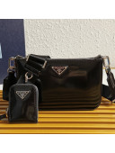 Prada Brushed Leather Shoulder Bag 2VH129 Black 2021