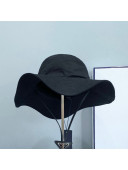 Prada Canvas Wide Brim Hat Black 2021