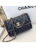 Chanel Quilted Lambskin Medium Flap Bag with Metal Button AS2055 Black 2020 TOP