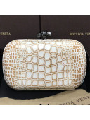 Bottega Veneta Knot Clutch in Crocodile Calfskin White 2021 03