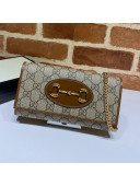 Gucci Horsebit 1955 GG Canvas Wallet with Chain WOC ‎621888 Brown 2020